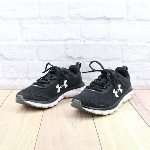 Under Armour Charged Assert Black Nylon Mesh Sneaker Running Shoes Size 8.5 - Picture 2 of 9
